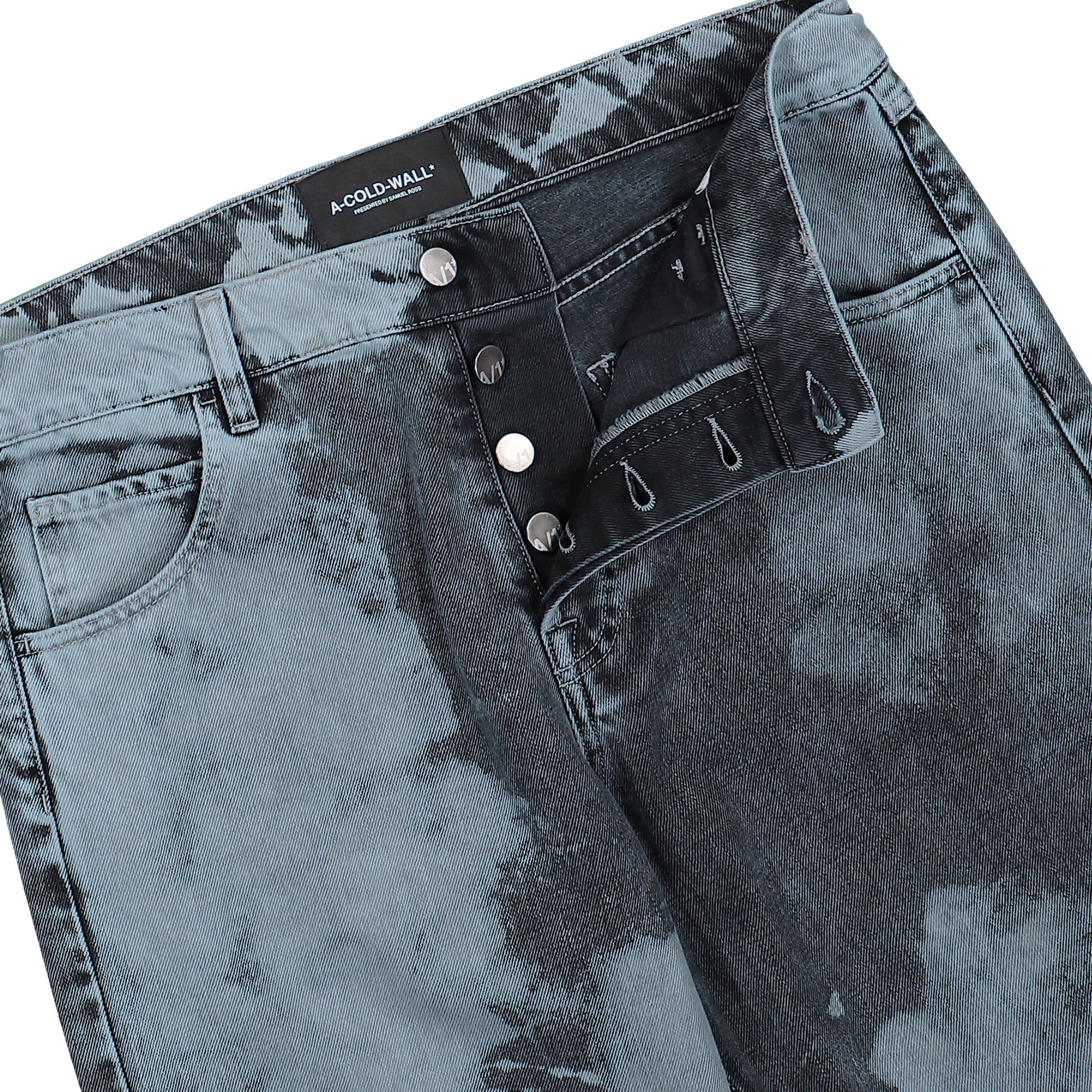 A COLD WALL Fade Form Slim Jeans Grey Wash Denim ACWMJS005 Detail View 4 | GATE
