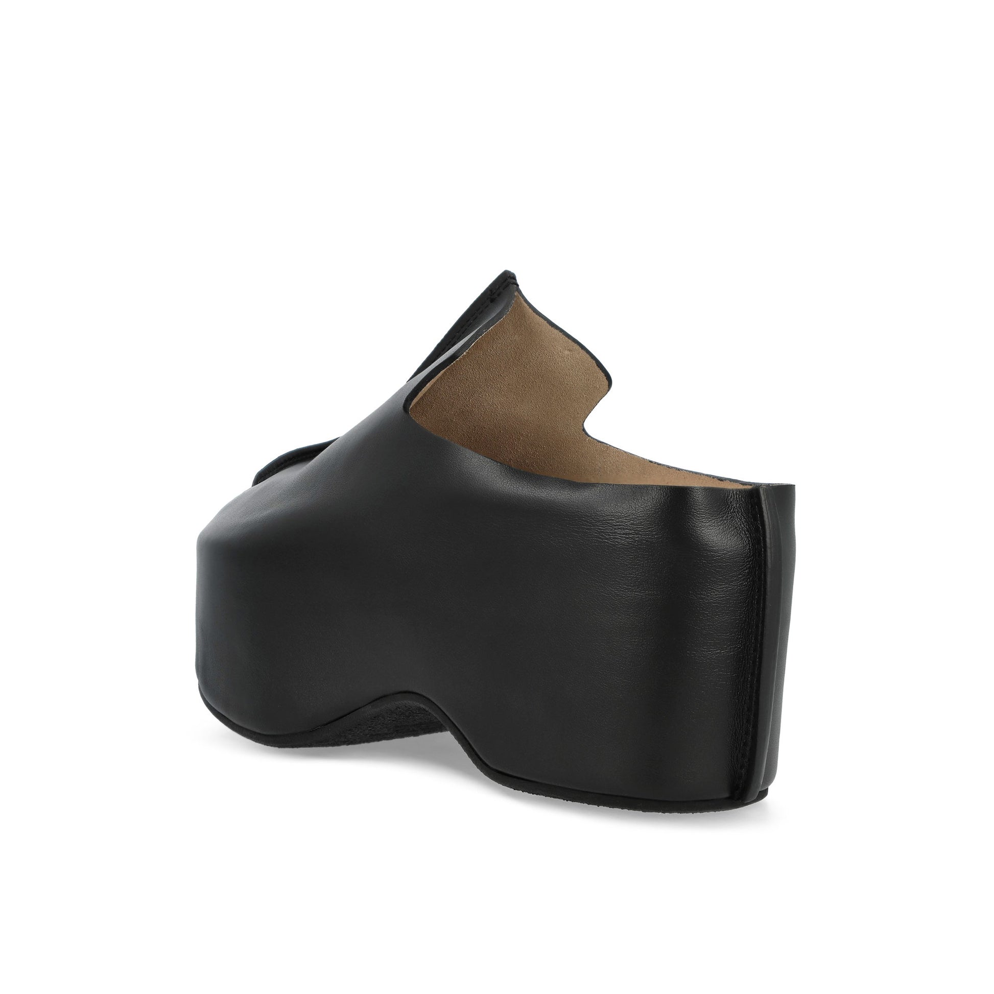 JW Anderson Calf Platform Clog Black Slides FW0146-LA0232-999 / Black Detail View 3 | GATE
