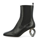 JW Anderson Calf Chain Booties Black Boots BT0109-LA0232-999 / Black Detail View 1 | GATE