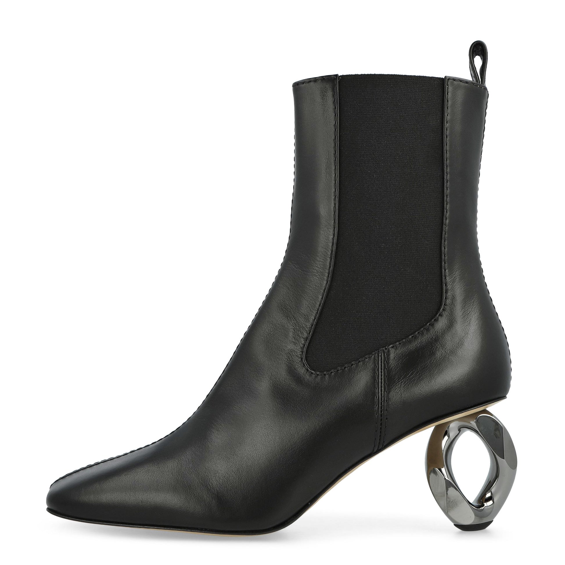 JW Anderson Calf Chain Booties Black Boots BT0109-LA0232-999 / Black Detail View 1 | GATE