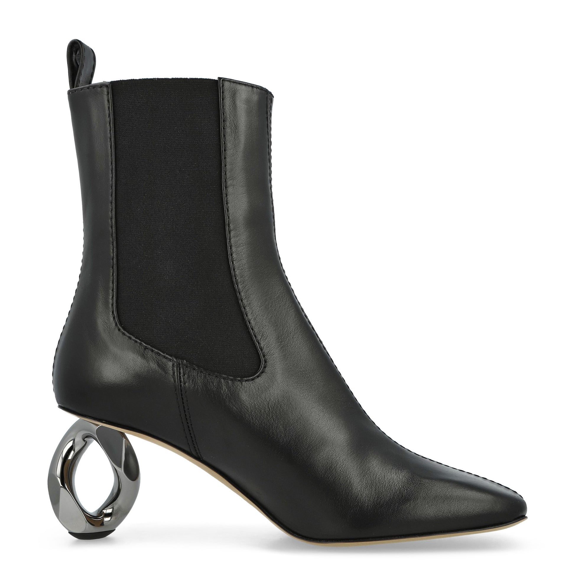 JW Anderson Calf Chain Booties Black Boots BT0109-LA0232-999 / Black Detail View 2 | GATE