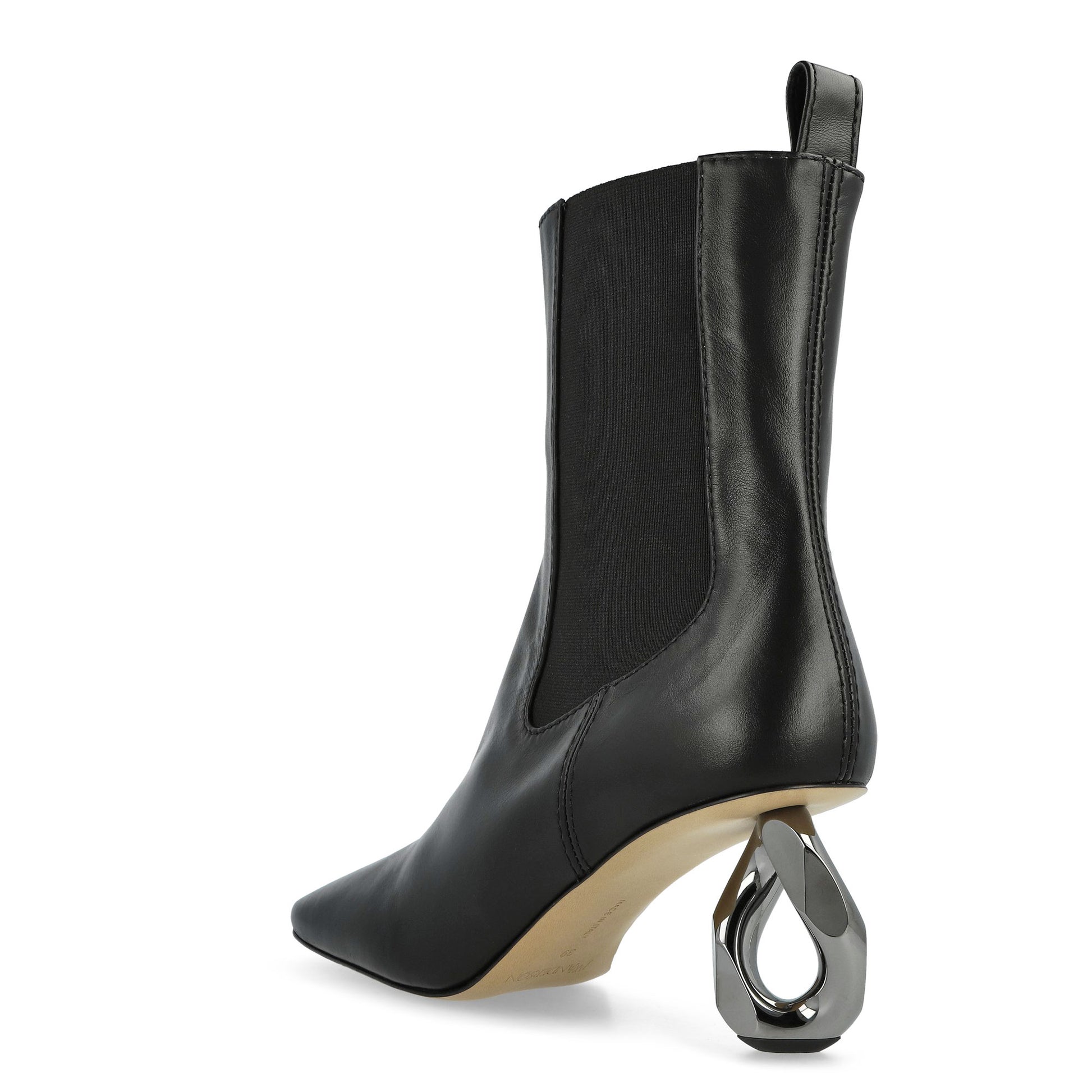 JW Anderson Calf Chain Booties Black Boots BT0109-LA0232-999 / Black Detail View 3 | GATE