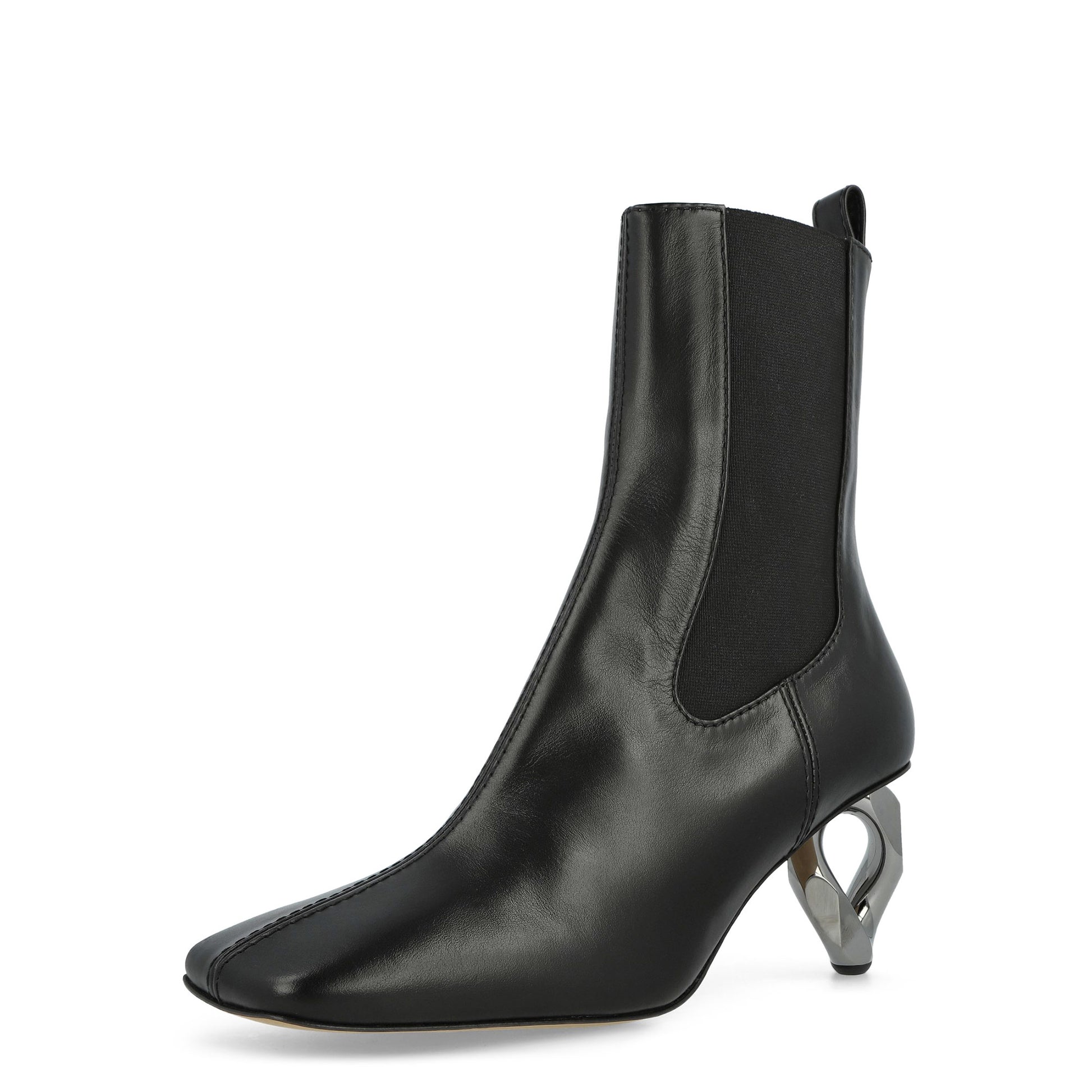 JW Anderson Calf Chain Booties Black Boots BT0109-LA0232-999 / Black Detail View 4 | GATE