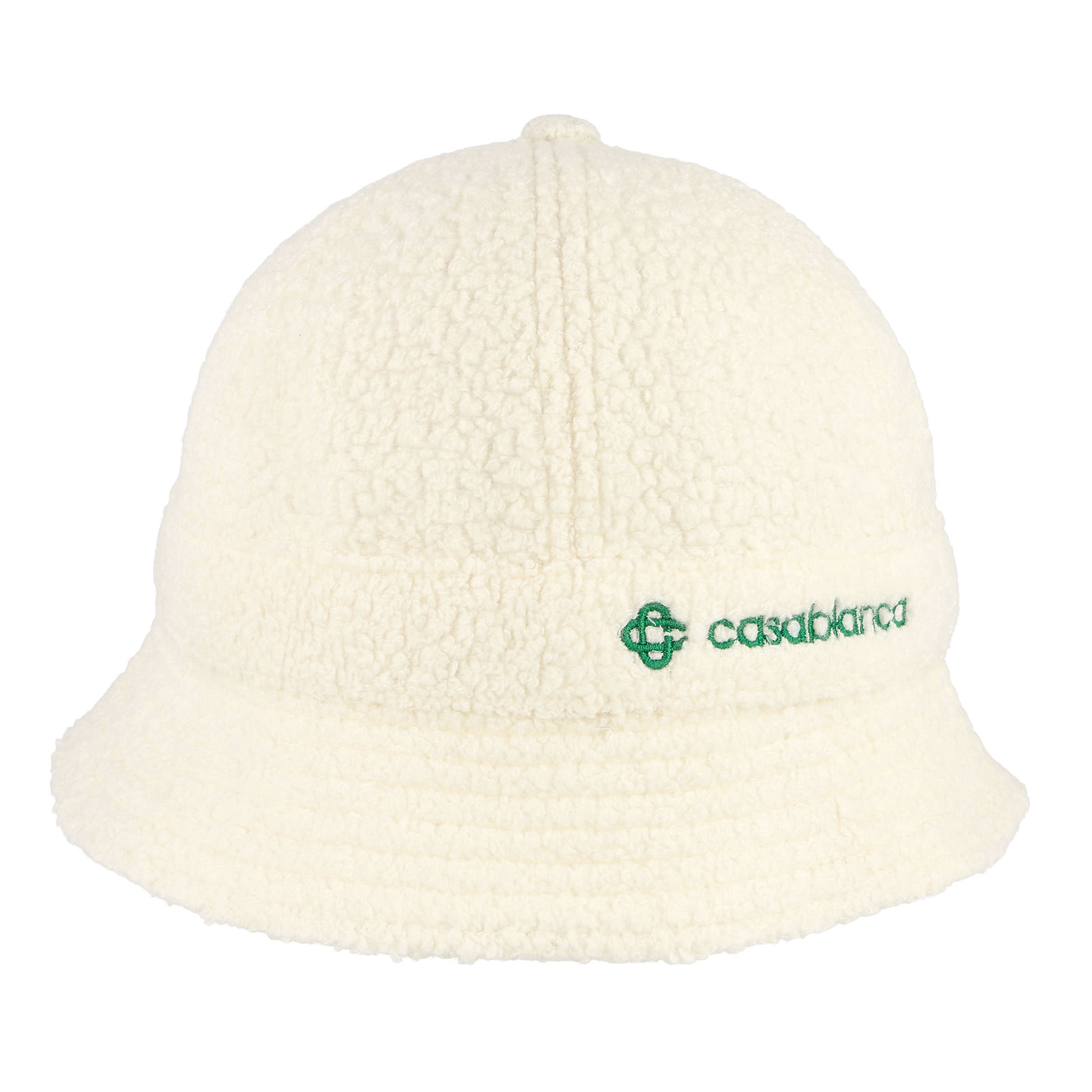 Casablanca Cashmere Blend Terry 6 Panel Bucket Hat Off White Bucket Hats AS22-Hat-004 Detail View 4 | GATE
