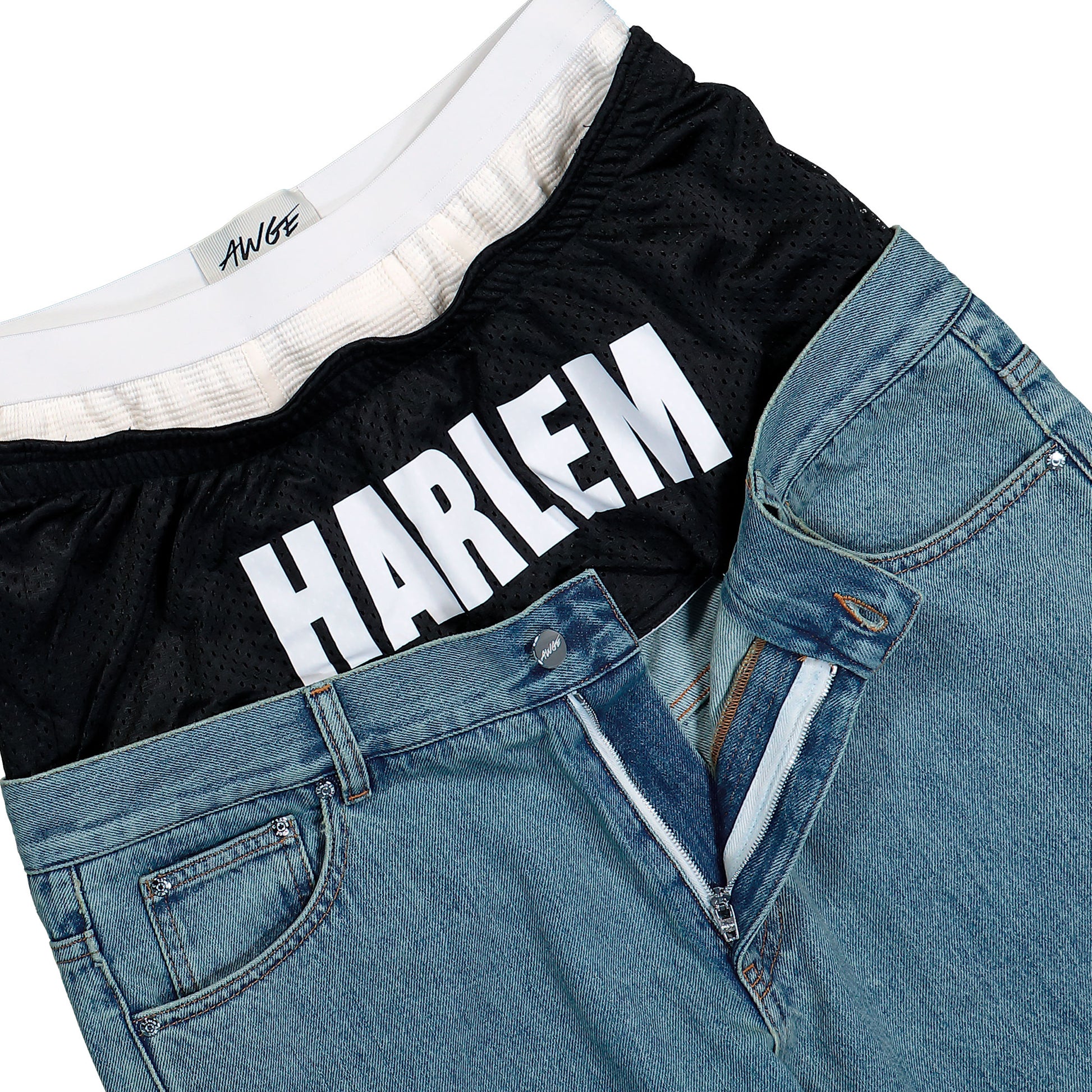 AWGE Harlem Pants Blue Denim AS6SMT18AP-T2219.560 Detail View 4 | GATE
