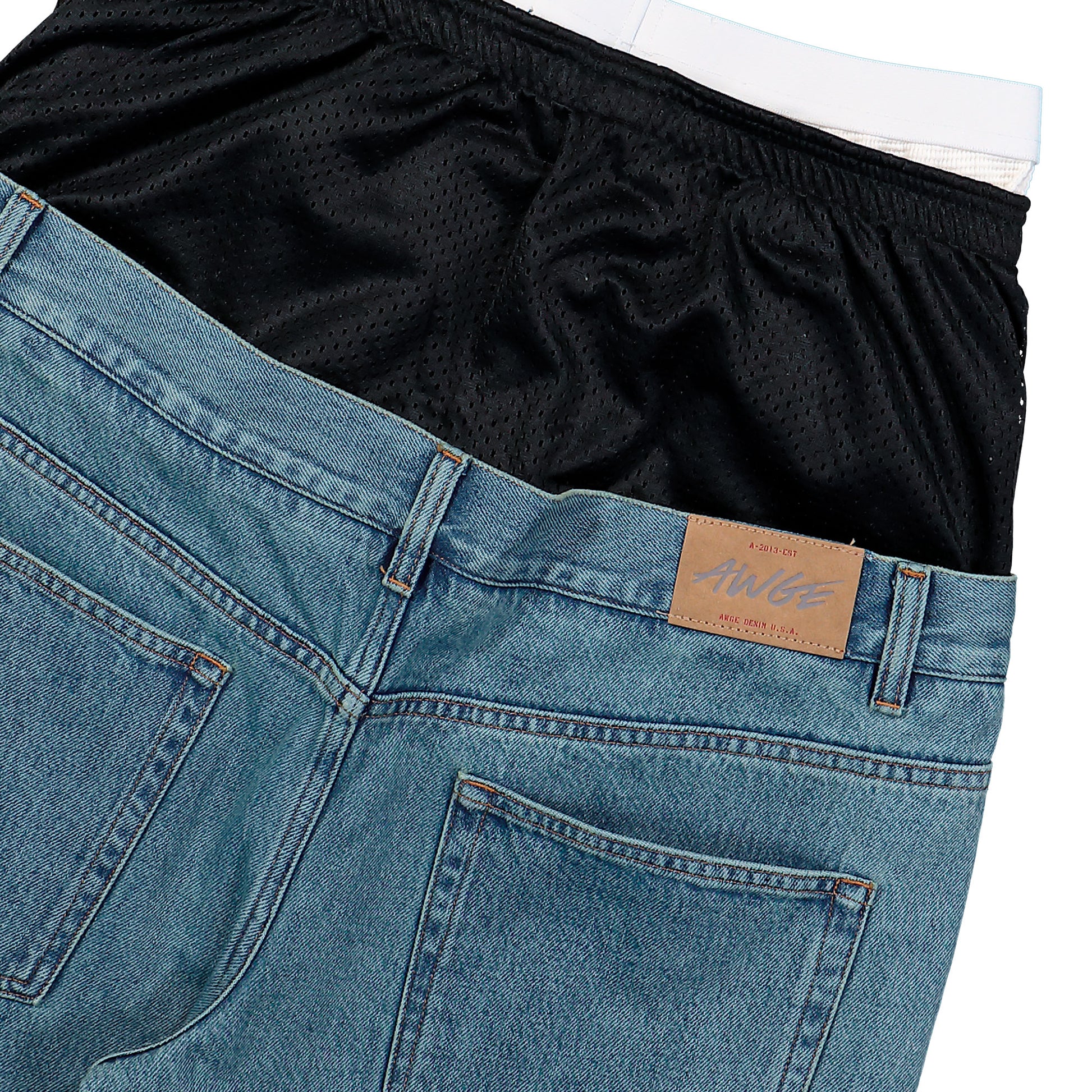 AWGE Harlem Pants Blue Denim AS6SMT18AP-T2219.560 Detail View 5 | GATE
