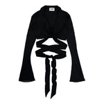 AWGE Cropped Wrap Shirt Black Shirts AS6SWH08AP-JE042.999 Detail View 1 | GATE