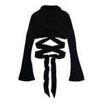 AWGE Cropped Wrap Shirt Black Shirts AS6SWH08AP-JE042.999 Detail View 2 | GATE