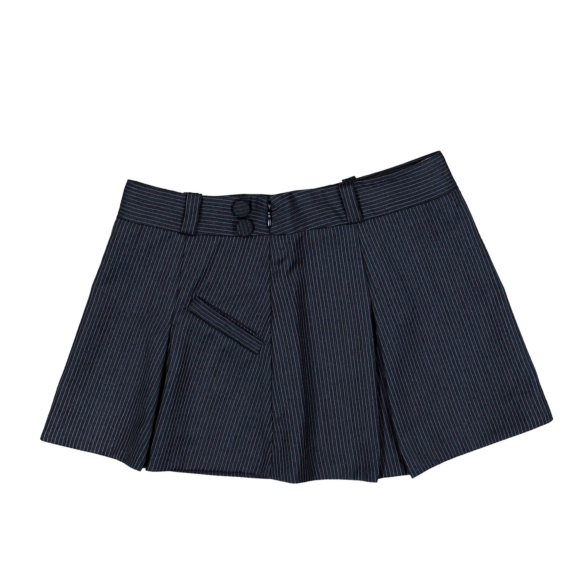 AWGE Pleated Mini Skirt Grey Pinstripe Skirts AS6SWK01BP-TR361.813 Detail View 3 | GATE