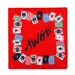 AWGE Foulard Small Cards Print Red Bandanas AS6SXA02AP-TF109.S22 Detail View 1 | GATE
