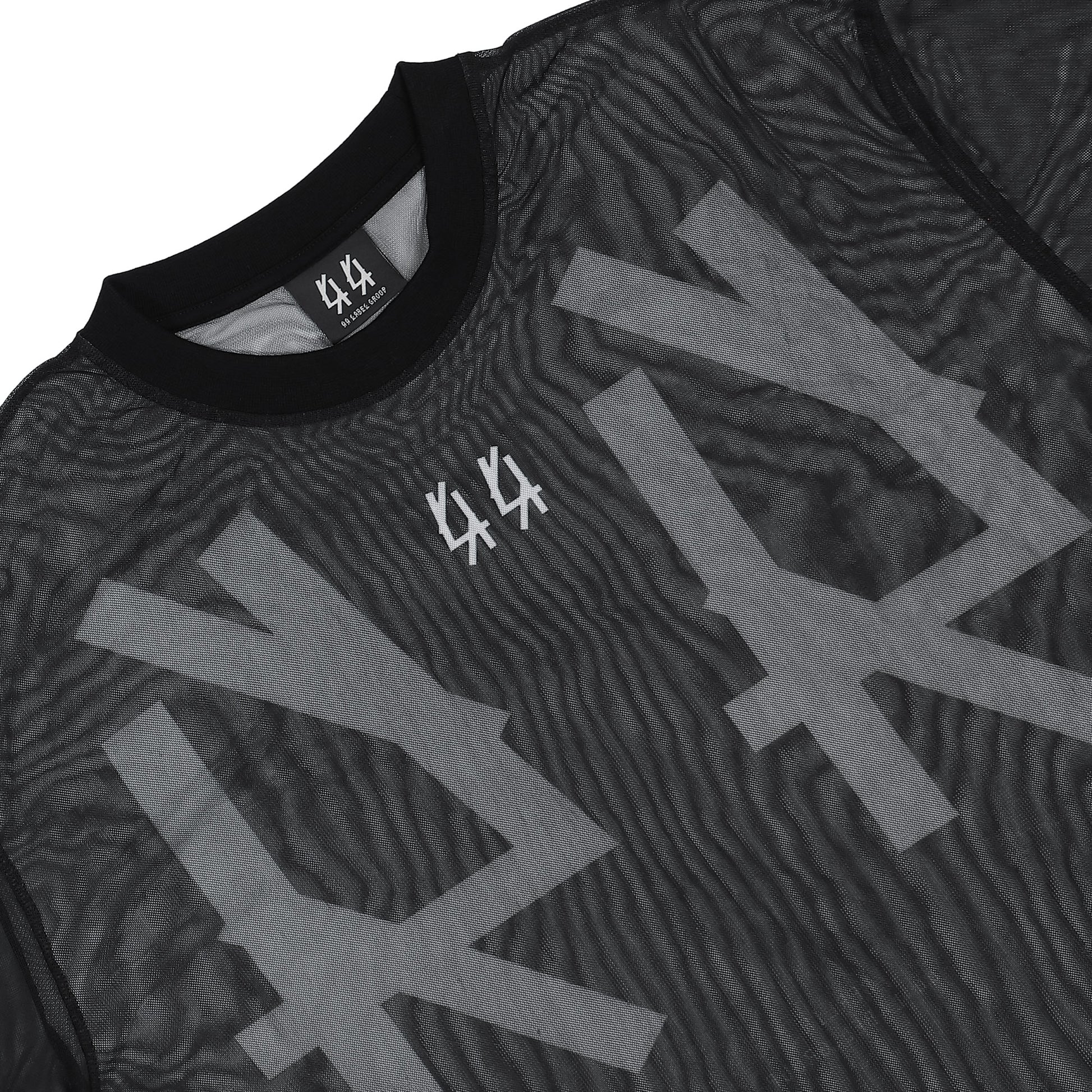 44 Label Group Classic L/S Mesh Tee Black + 44 Dirty White Longsleeves B0030606-FA672-P447 Detail View 3 | GATE