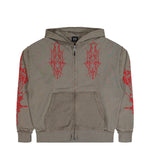 44 Label Group Ewigkeit Reverso Zip Hoodie Olive Hoodie B0030609-FA679-P689 Detail View 1 | GATE
