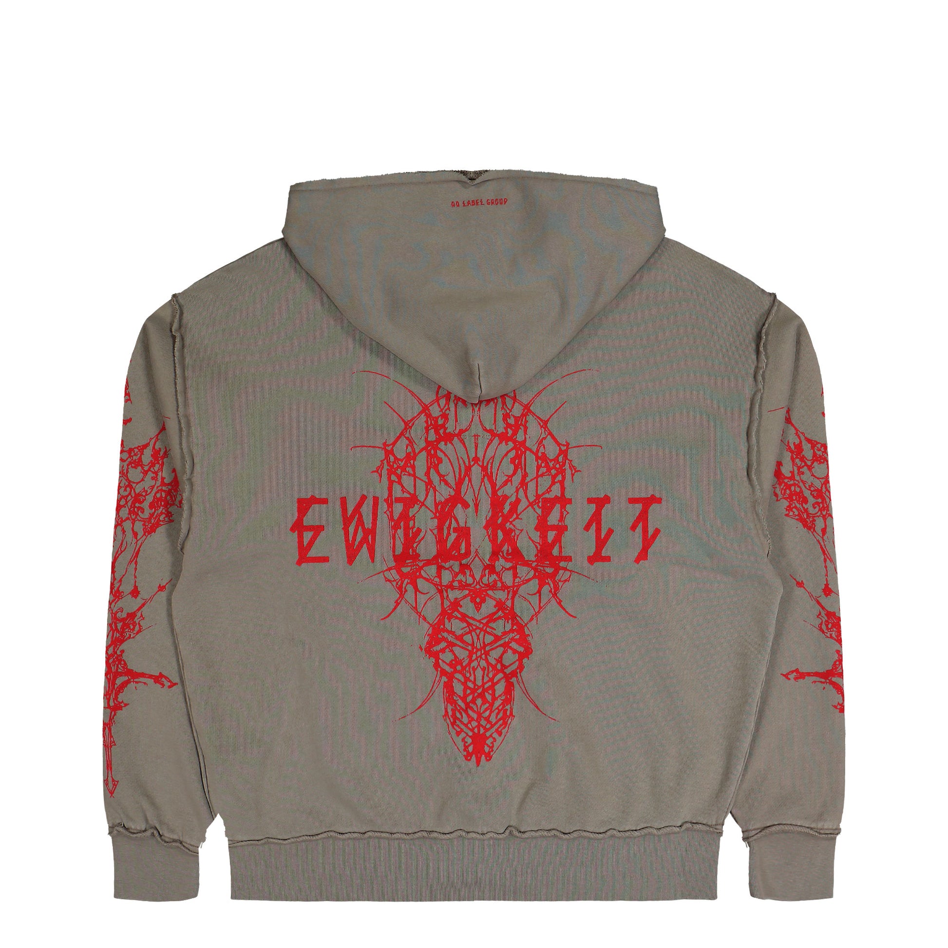 44 Label Group Ewigkeit Reverso Zip Hoodie Olive Hoodie B0030609-FA679-P689 Detail View 2 | GATE
