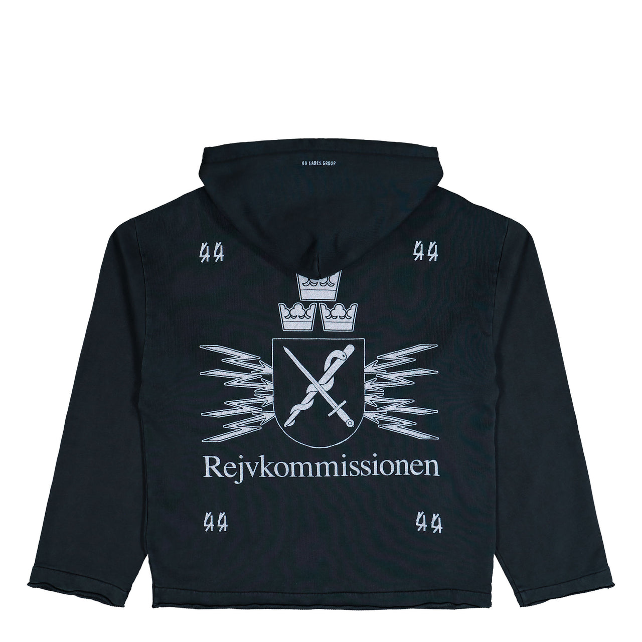 44 Label Group Raw Cut Zip Hoodie Black Hoodie B0030610-FA679-P685 Detail View 1 | GATE
