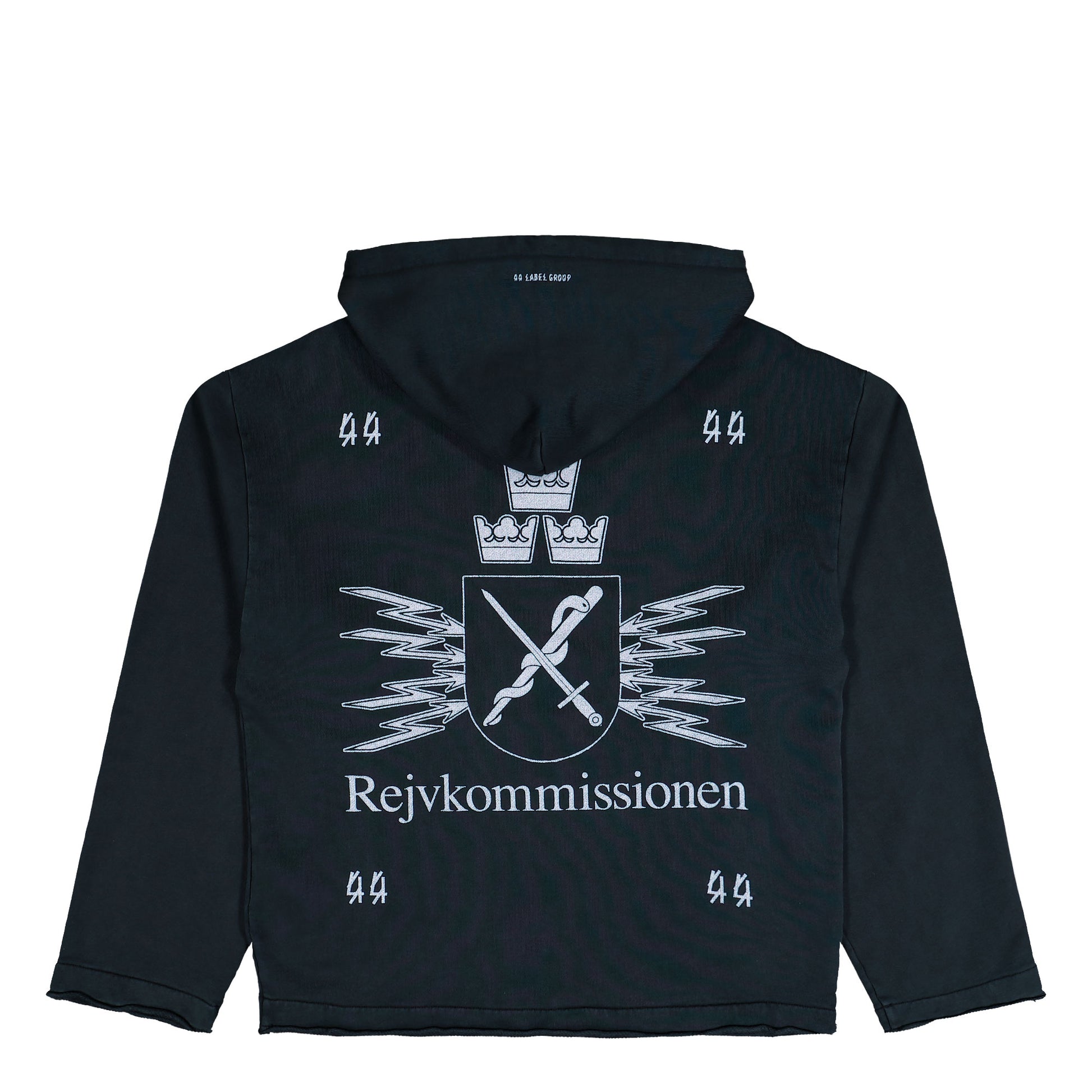 44 Label Group Raw Cut Zip Hoodie Black Hoodie B0030610-FA679-P685 Detail View 2 | GATE
