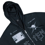 44 Label Group Raw Cut Zip Hoodie Black Hoodie B0030610-FA679-P685 Detail View 3 | GATE

