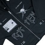 44 Label Group Raw Cut Zip Hoodie Black Hoodie B0030610-FA679-P685 Detail View 4 | GATE
