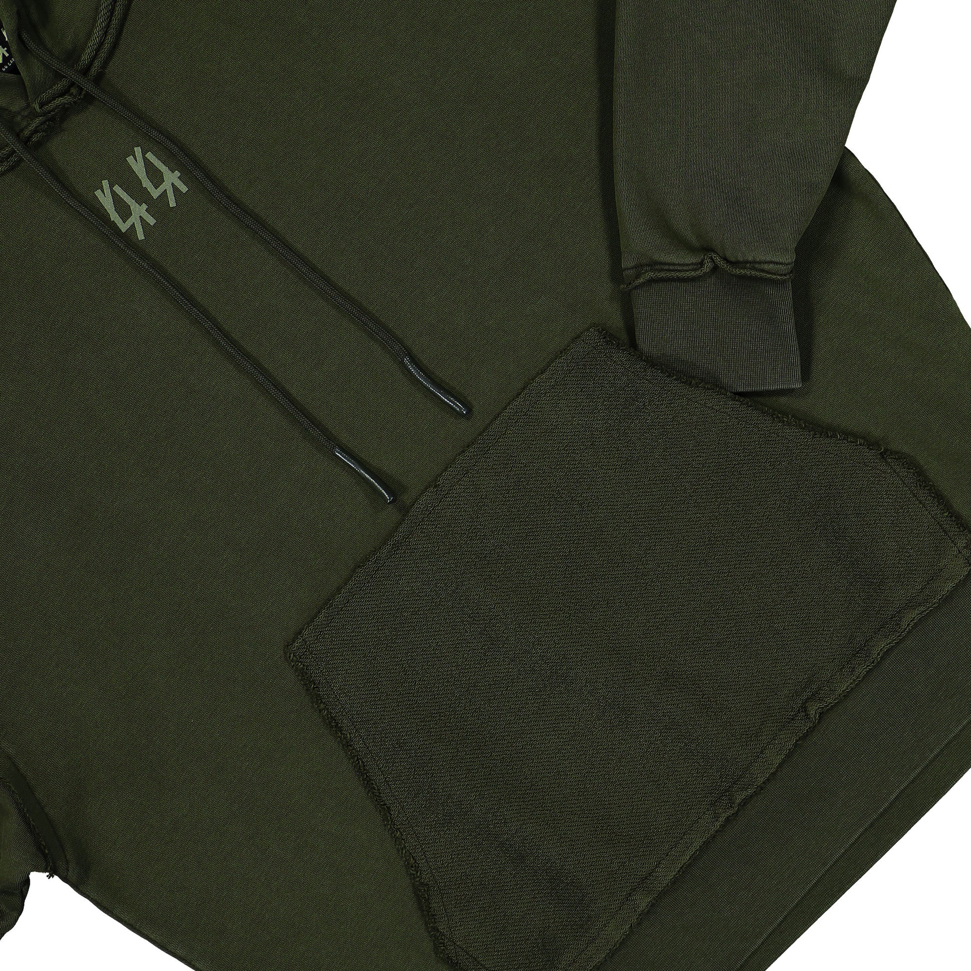 44 Label Group Classic Hoodie Faded Green + 44 Smoke Grey Hoodies B0030612-FA679-P678 Detail View 4 | GATE