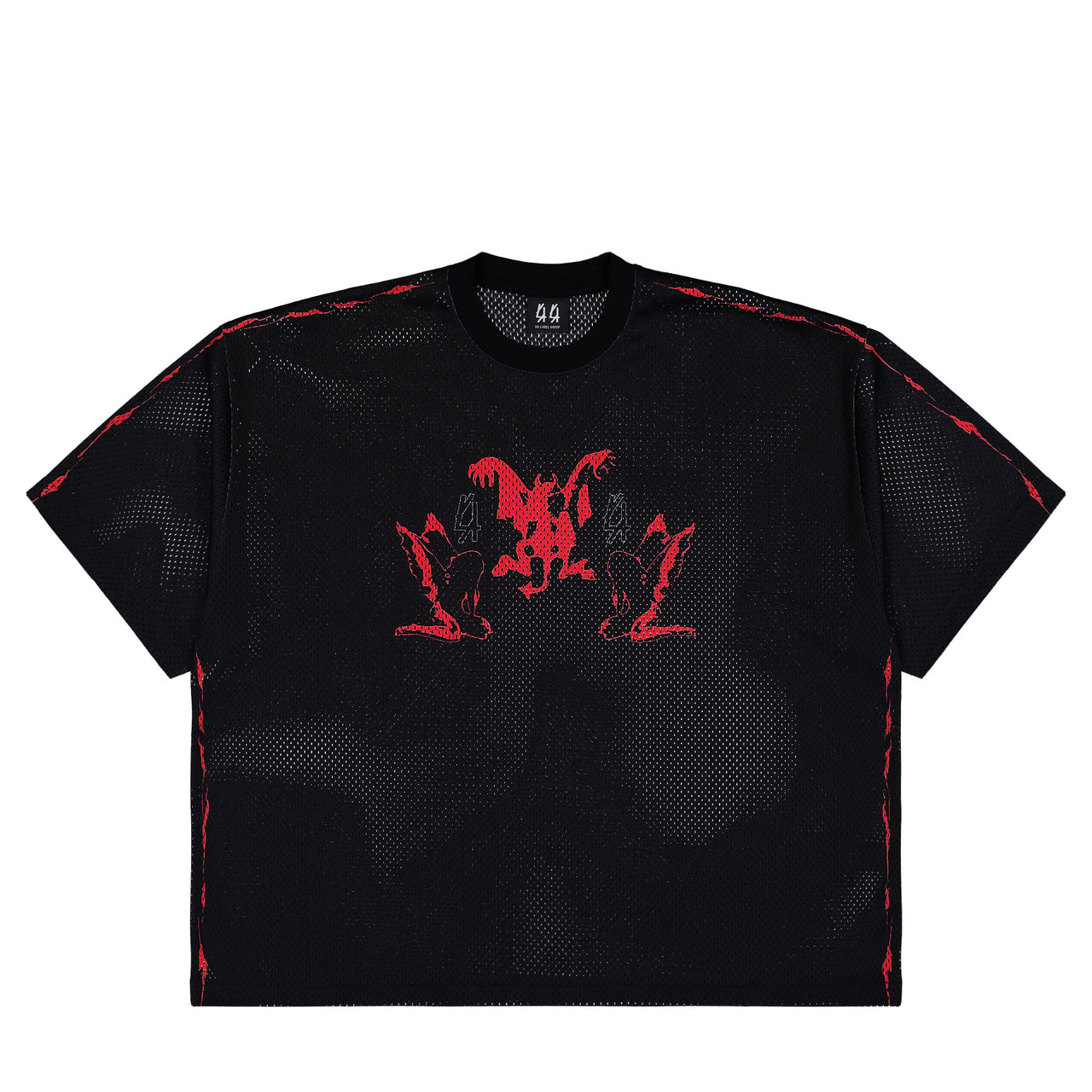 44 Label Group Y2K Soccer Tee Black + Y2K Red White T-Shirts B0030614-FA683-P699 Detail View 1 | GATE