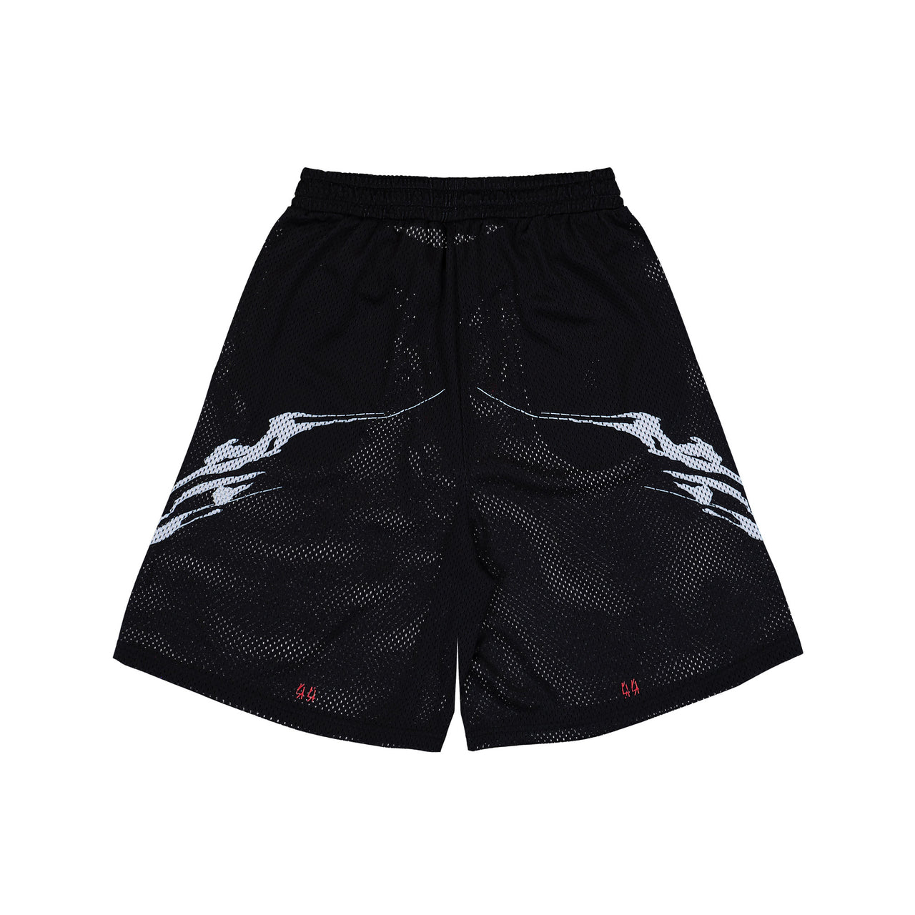 44 Label Group Y2K Mesh Shorts Black + Y2K Red White Shorts B0030617-FA683-P699 Detail View 1 | GATE