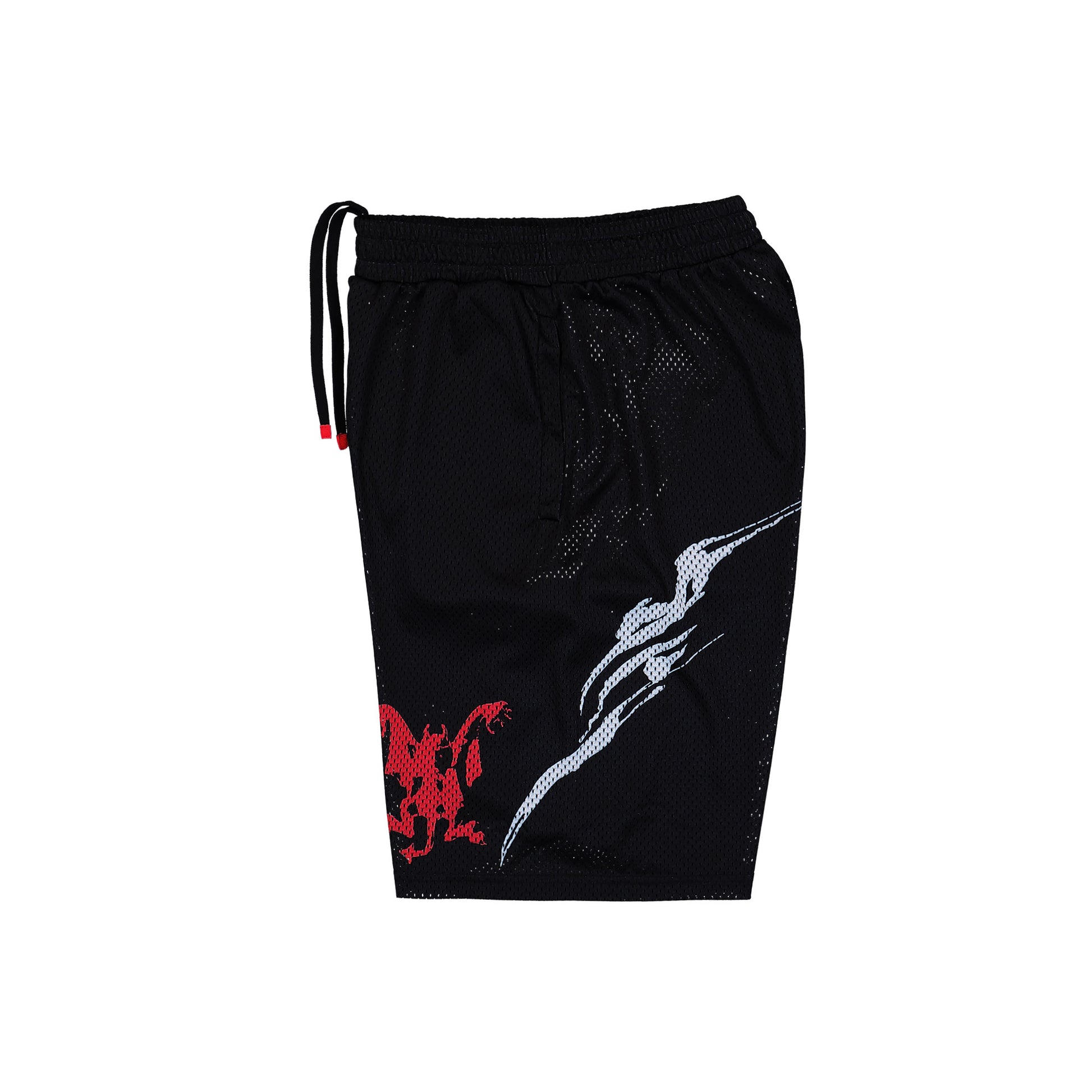 44 Label Group Y2K Mesh Shorts Black + Y2K Red White Shorts B0030617-FA683-P699 Detail View 3 | GATE