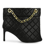 Maison Mihara Yasuhiro Quilted Bag Detail Pin Heel Short Boots Black Heels B15FW716  Detail View 2 | GATE
