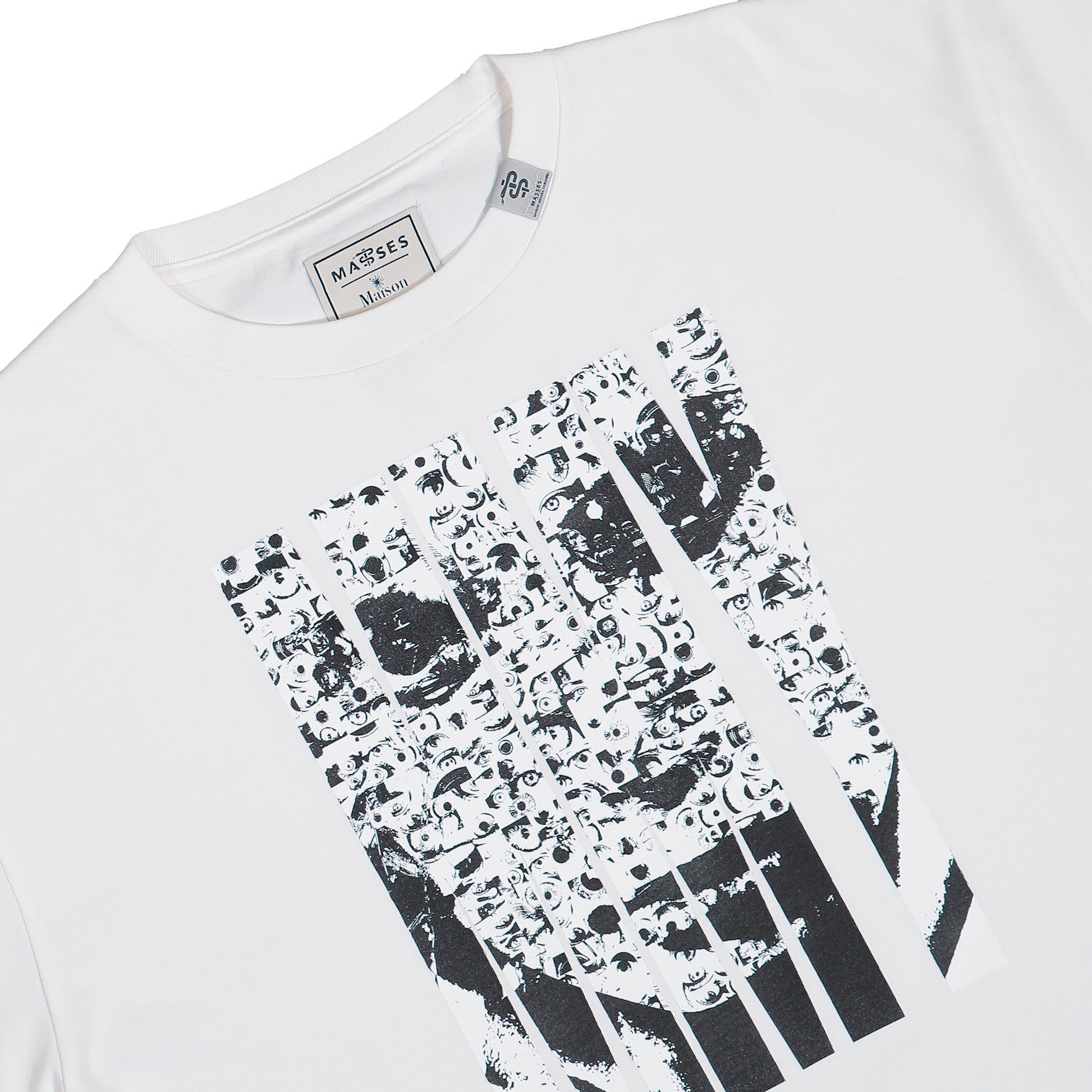 Maison Mihara Yasuhiro Face Print T-Shirt White T-Shirts C15TS042  Detail View 3 | GATE
