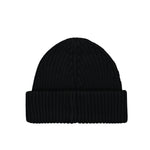 Fred Perry Patch Brand Chunky Rib Beanie Black Detail view 2 | Gate