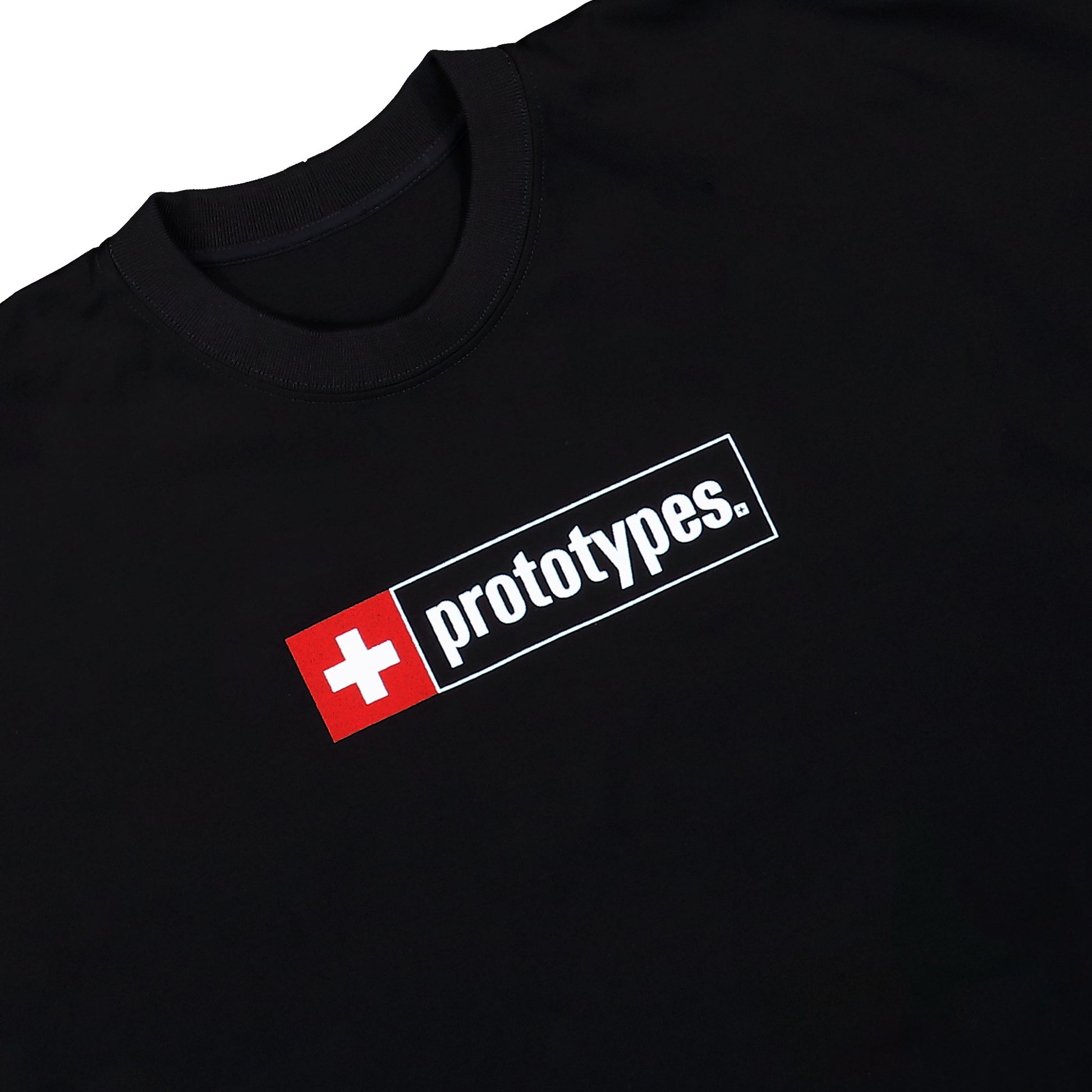 Prototypes Cross Logo Classic Printed Tee Black T-Shirt PT09JE10USBK Detail View 3 | GATE
