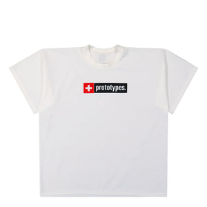Prototypes Cross Logo Classic Printed Tee White T-Shirt PT09JE10USW Detail View 1 | GATE
