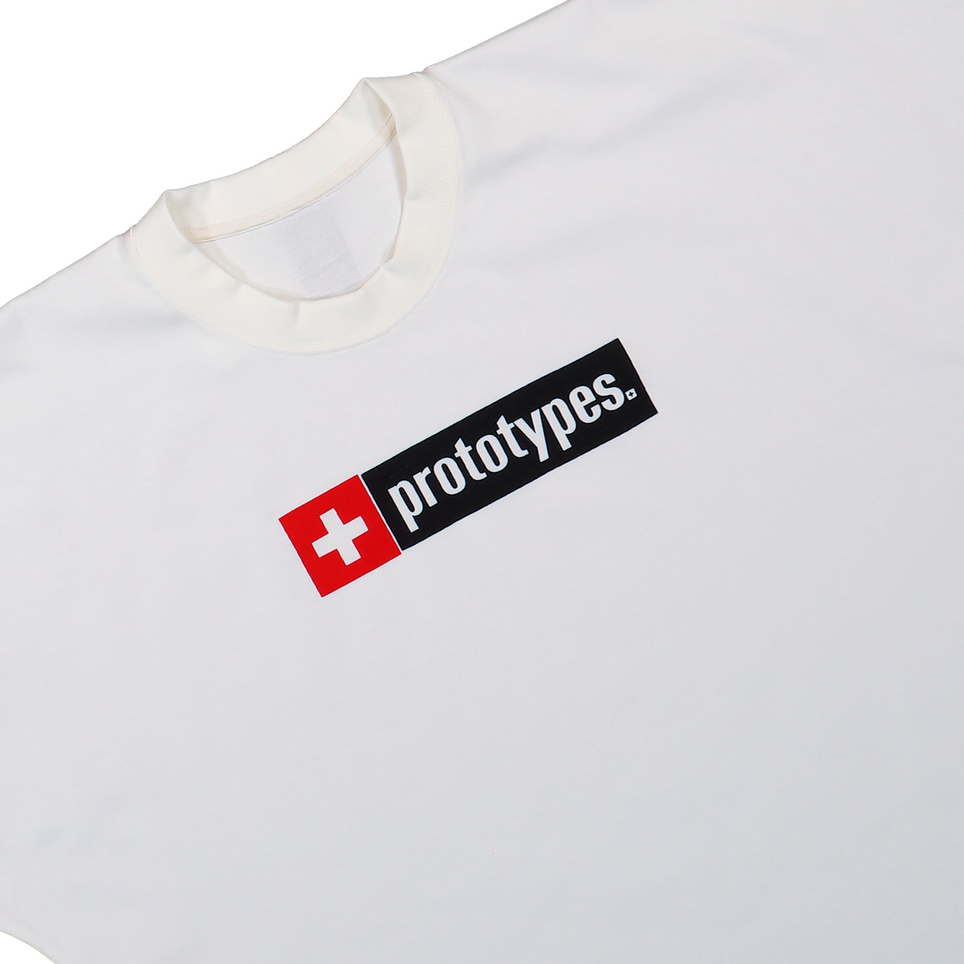 Prototypes Cross Logo Classic Printed Tee White T-Shirt PT09JE10USW Detail View 3 | GATE
