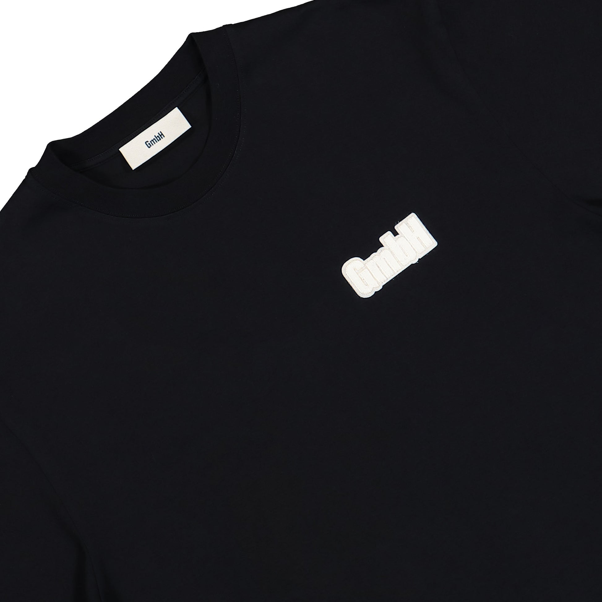 Gmbh T-Shirt With Embroidered Cut Out Logo Black T-Shirts Cut Out Logo Tee1 Detail View 3 | GATE
