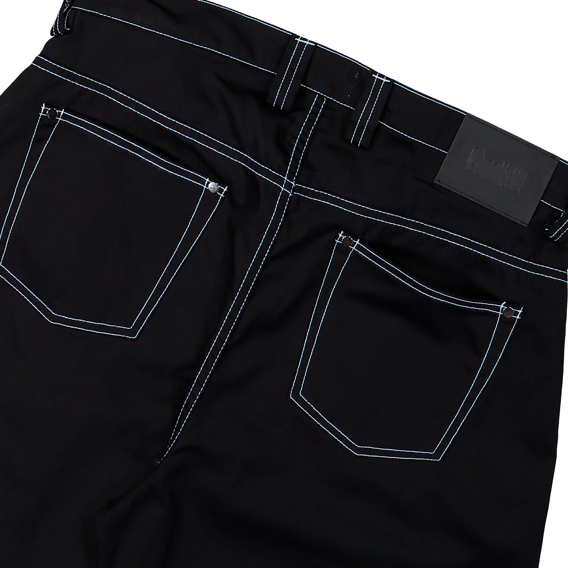 GmbH Wide Leg Trousers With Double Zip Black Pants Cyrus Detail View 5 | GATE