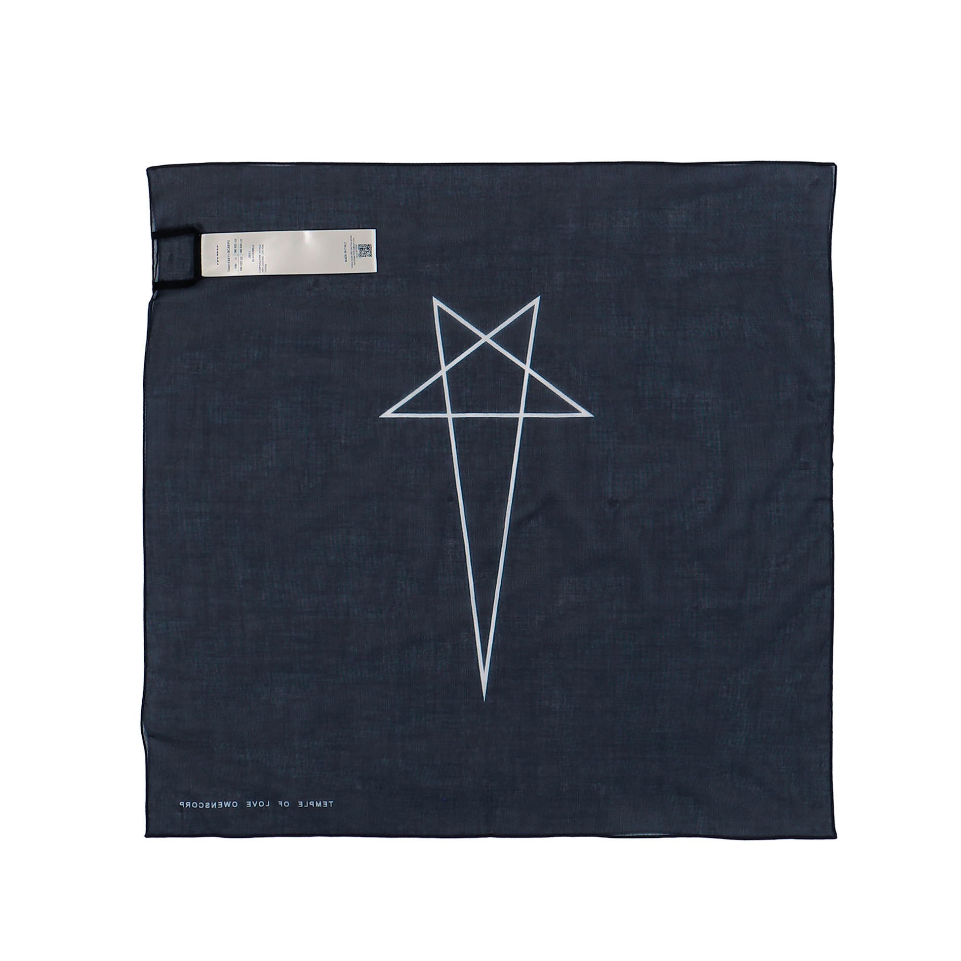 Rick Owens DRKSHDW Bandana Black / Milk Bandana DA01F4471 SCAEP3 0911 Detail View 2 | GATE
