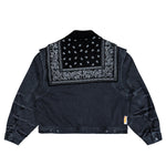 PDF Cape Jacket Black Wash Denim Jacket DFM09027DF119WHBLK / Black Wash Close-up | Overkill
