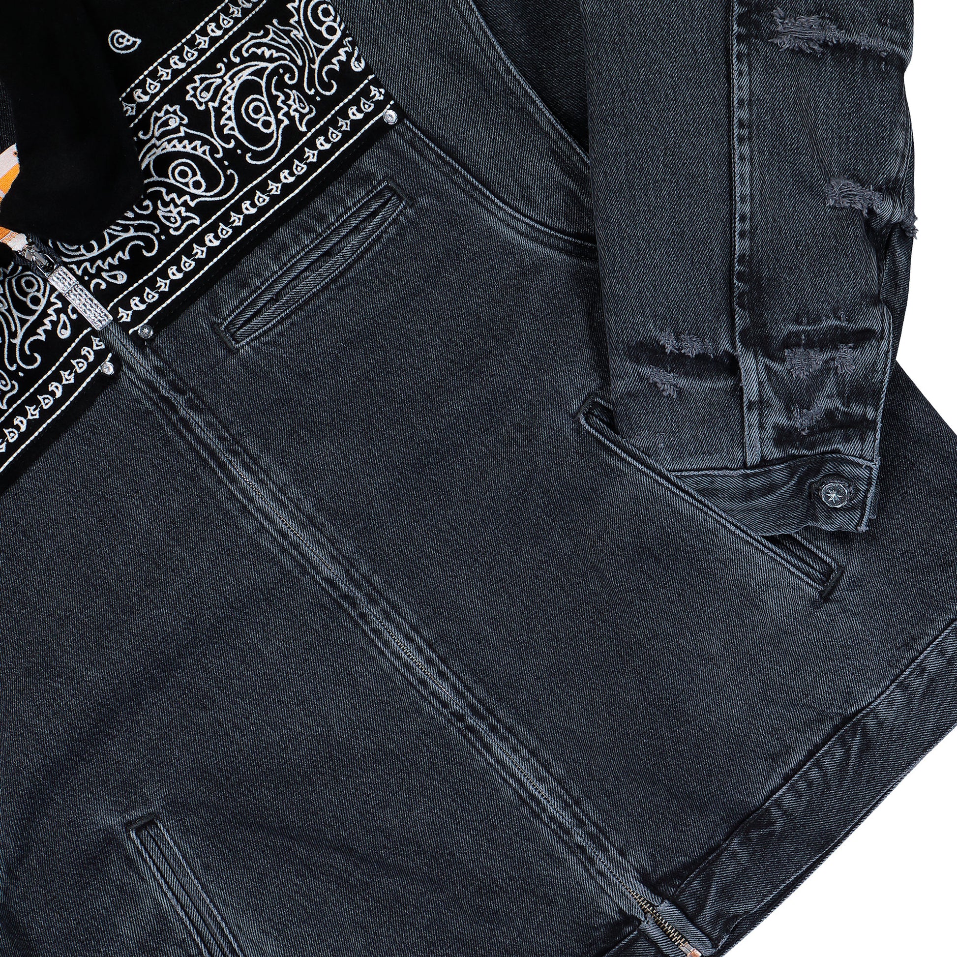 PDF Cape Jacket Black Wash Denim Jacket DFM09027DF119WHBLK / Black Wash Detail View 1 | Overkill
