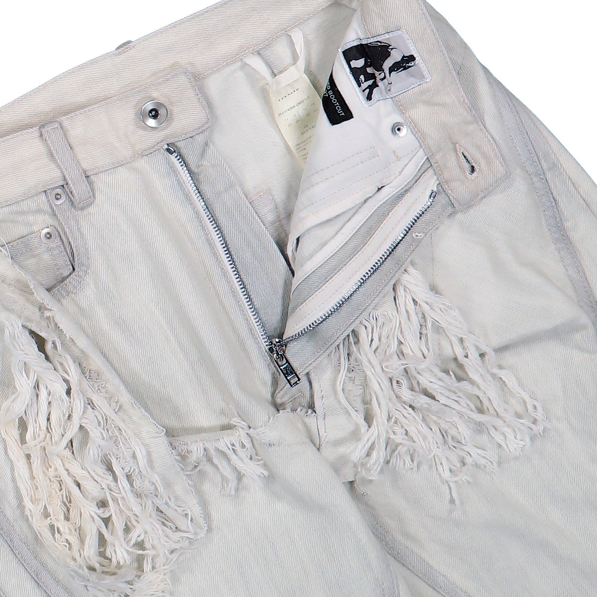 Rick Owens DRKSHDW Slivered Bootcut Milk Wash Denim Pant DS01F4304 DMWSH 51 Detail View 4 | GATE
