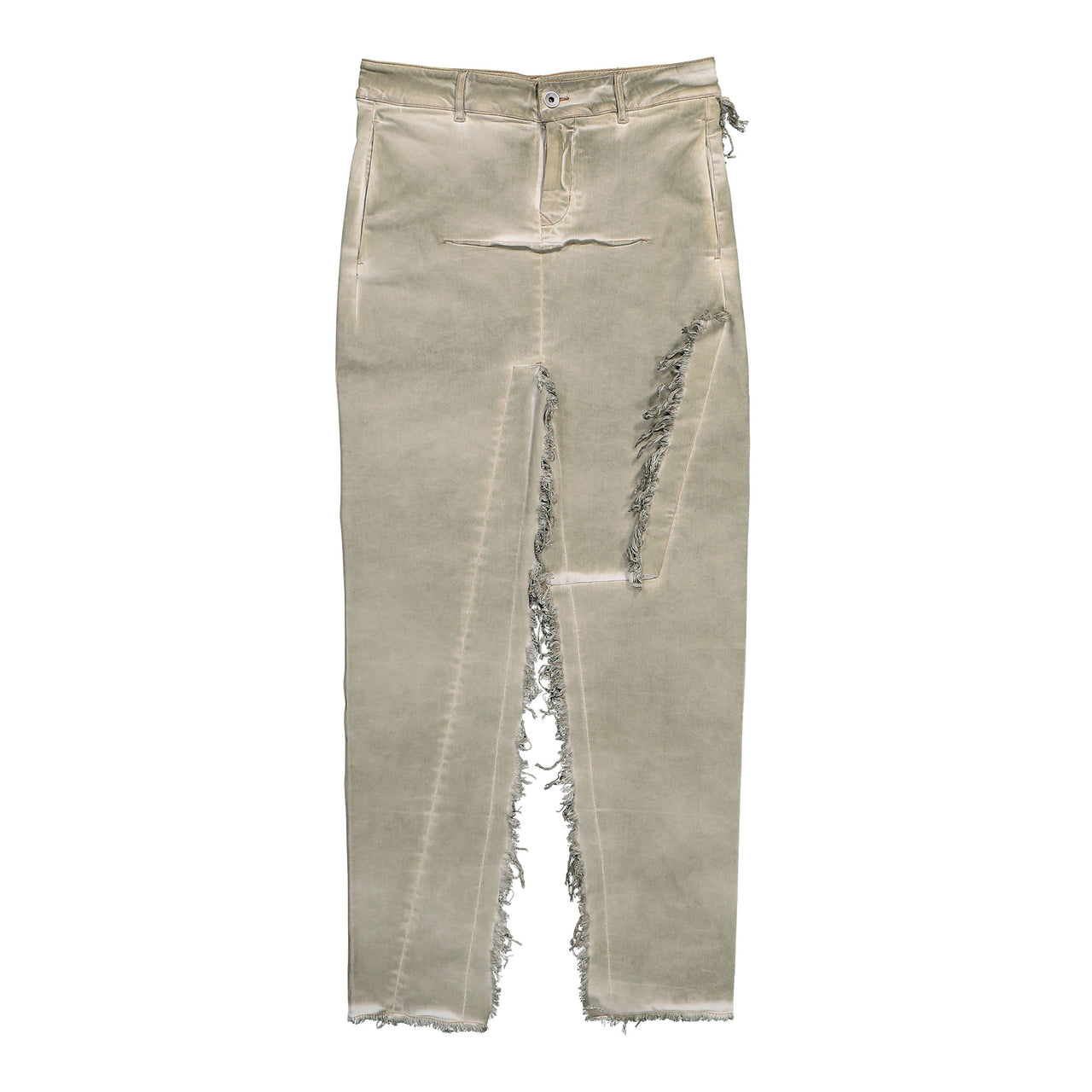 Rick Owens DRKSHDW Denim Sliced Skirt Sand Skirt DS01F4340 SDSN 138 Detail View 1 | GATE
