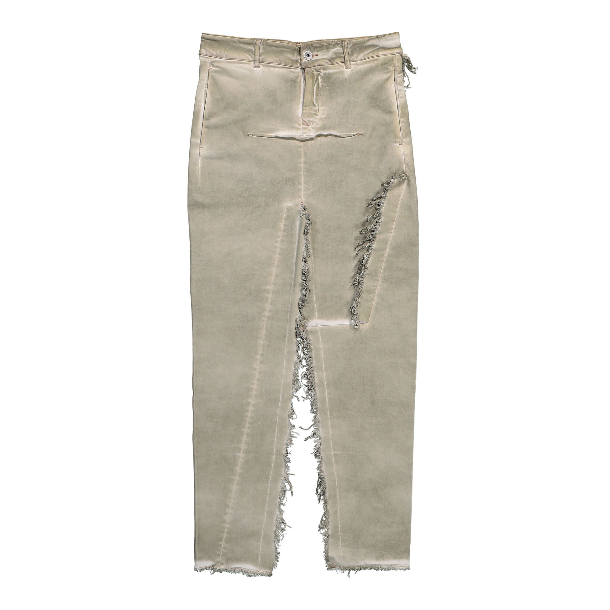 Rick Owens DRKSHDW Denim Sliced Skirt Sand Skirt DS01F4340 SDSN 138 Detail View 1 | GATE

