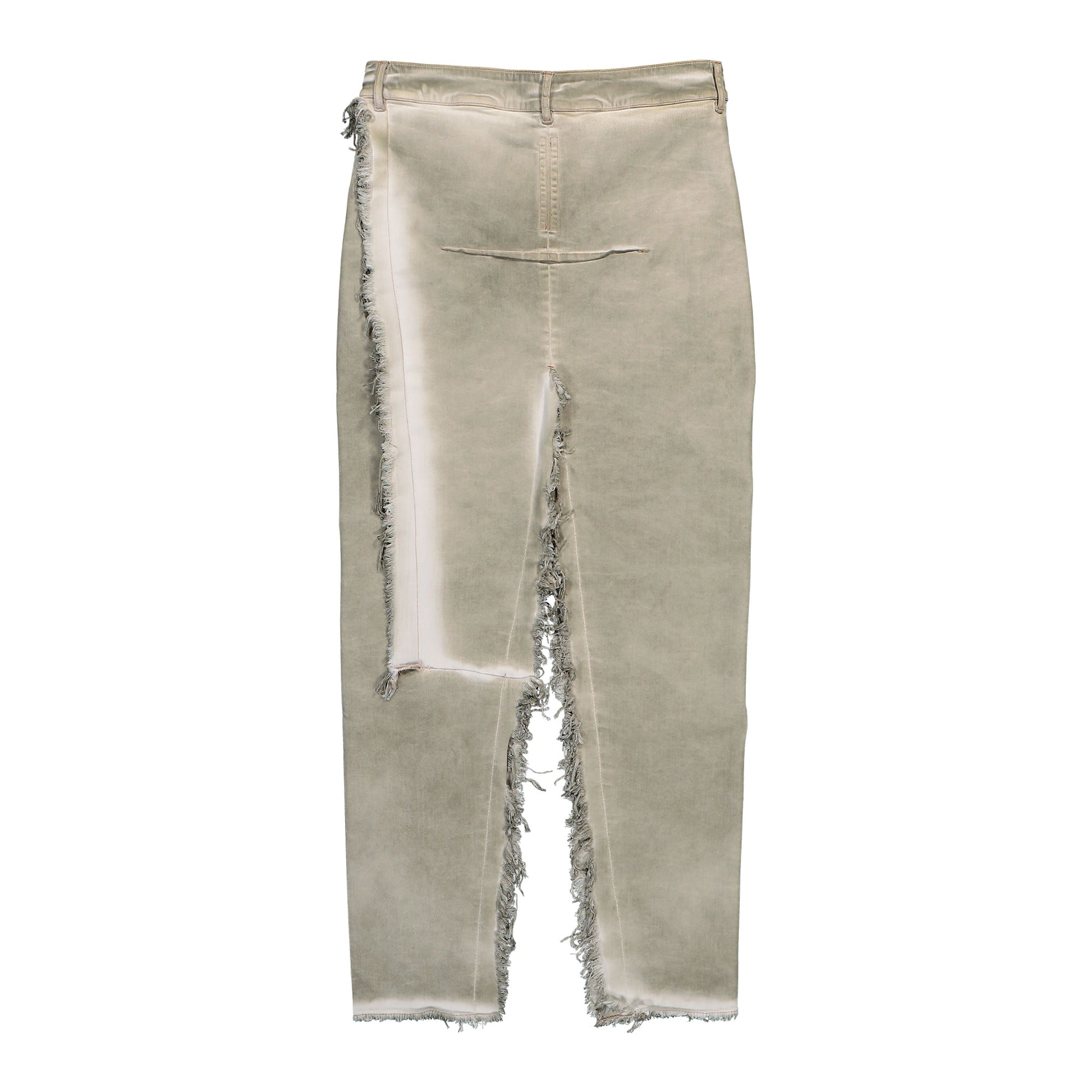 Rick Owens DRKSHDW Denim Sliced Skirt Sand Skirt DS01F4340 SDSN 138 Detail View 2 | GATE
