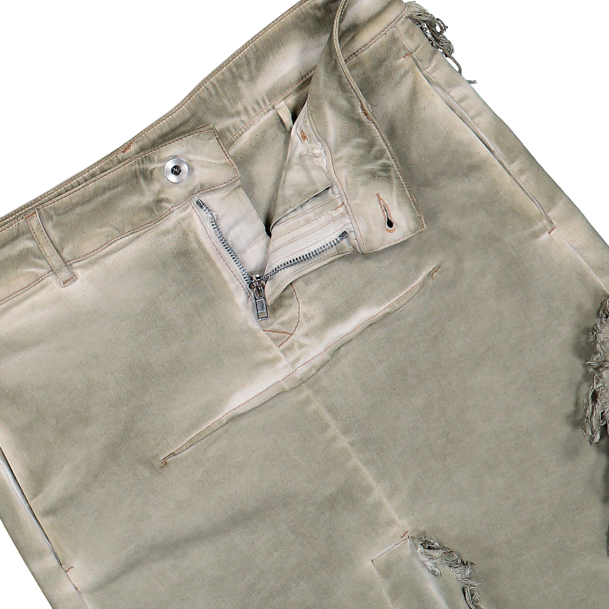 Rick Owens DRKSHDW Denim Sliced Skirt Sand Skirt DS01F4340 SDSN 138 Detail View 4 | GATE
