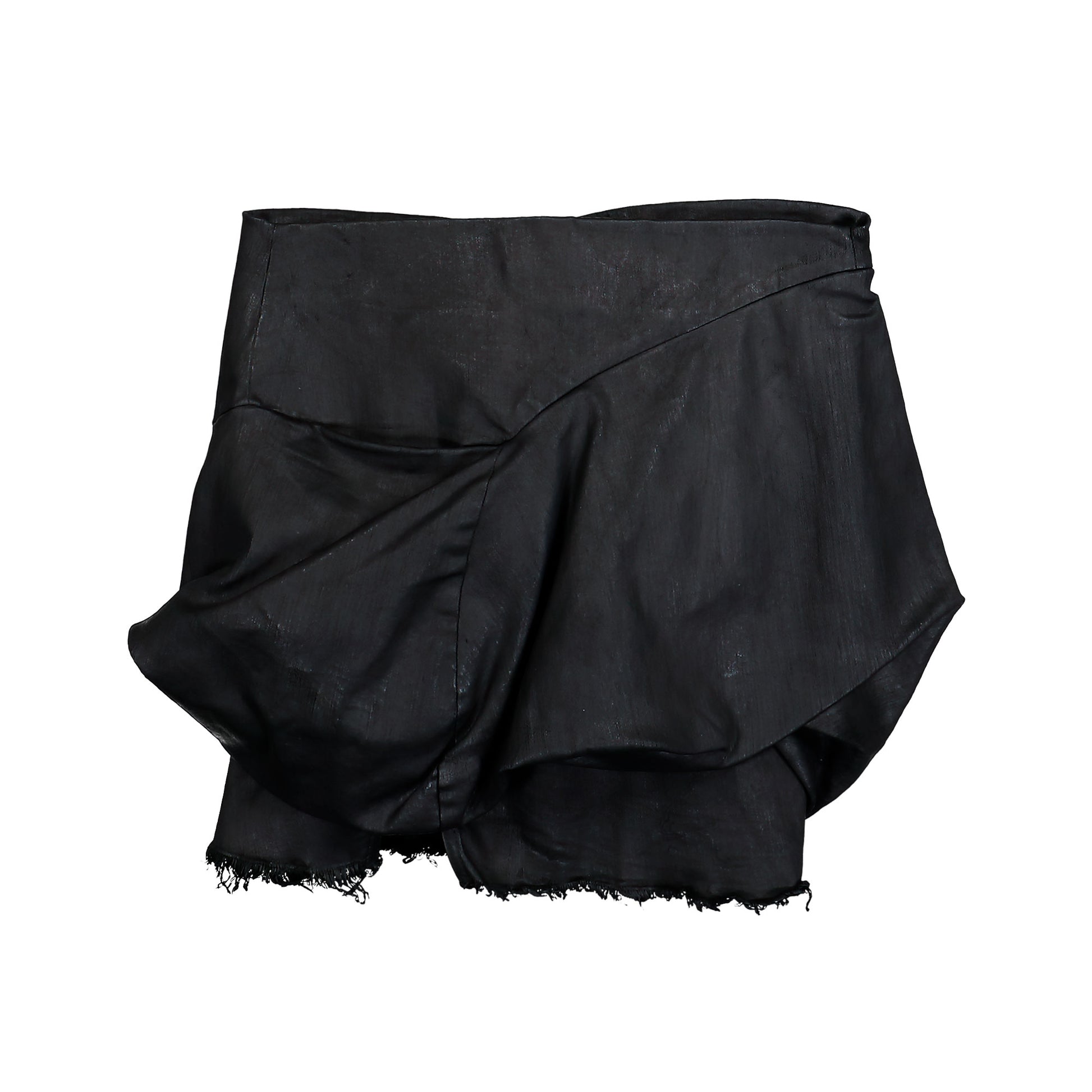 Rick Owens DRKSHDW Draped Mini Black Skirts DS01F4343 SDBK 09 Detail View 1 | GATE
