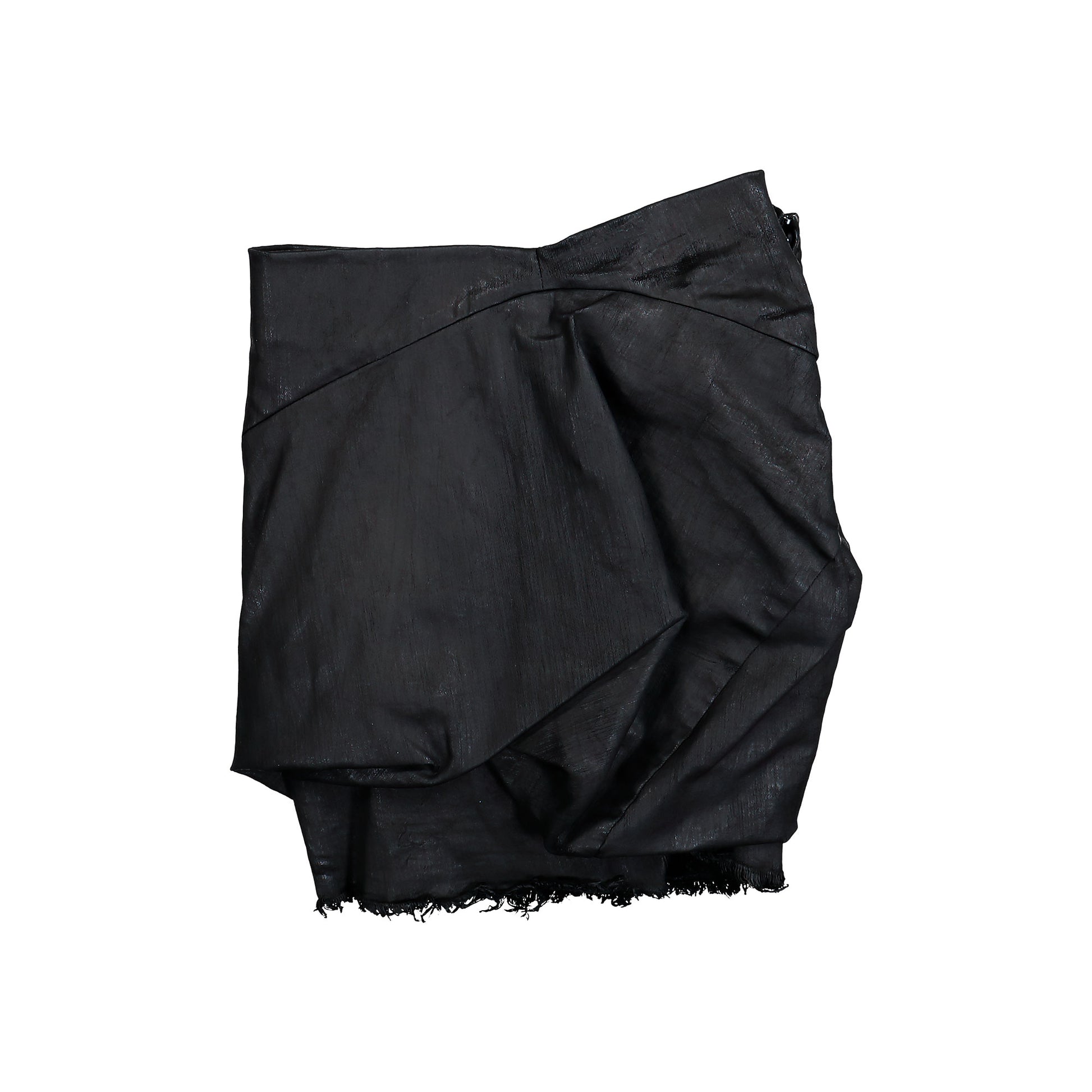 Rick Owens DRKSHDW Draped Mini Black Skirts DS01F4343 SDBK 09 Detail View 3 | GATE