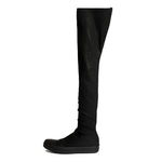 Rick Owens DRKSHDW High Sock Sneaks Black / Black / Black Overknee Boots DS01F4812 SDBK 999 Detail View 1 | GATE
