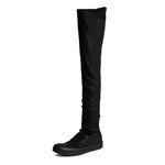 Rick Owens DRKSHDW High Sock Sneaks Black / Black / Black Overknee Boots DS01F4812 SDBK 999 Detail View 3 | GATE
