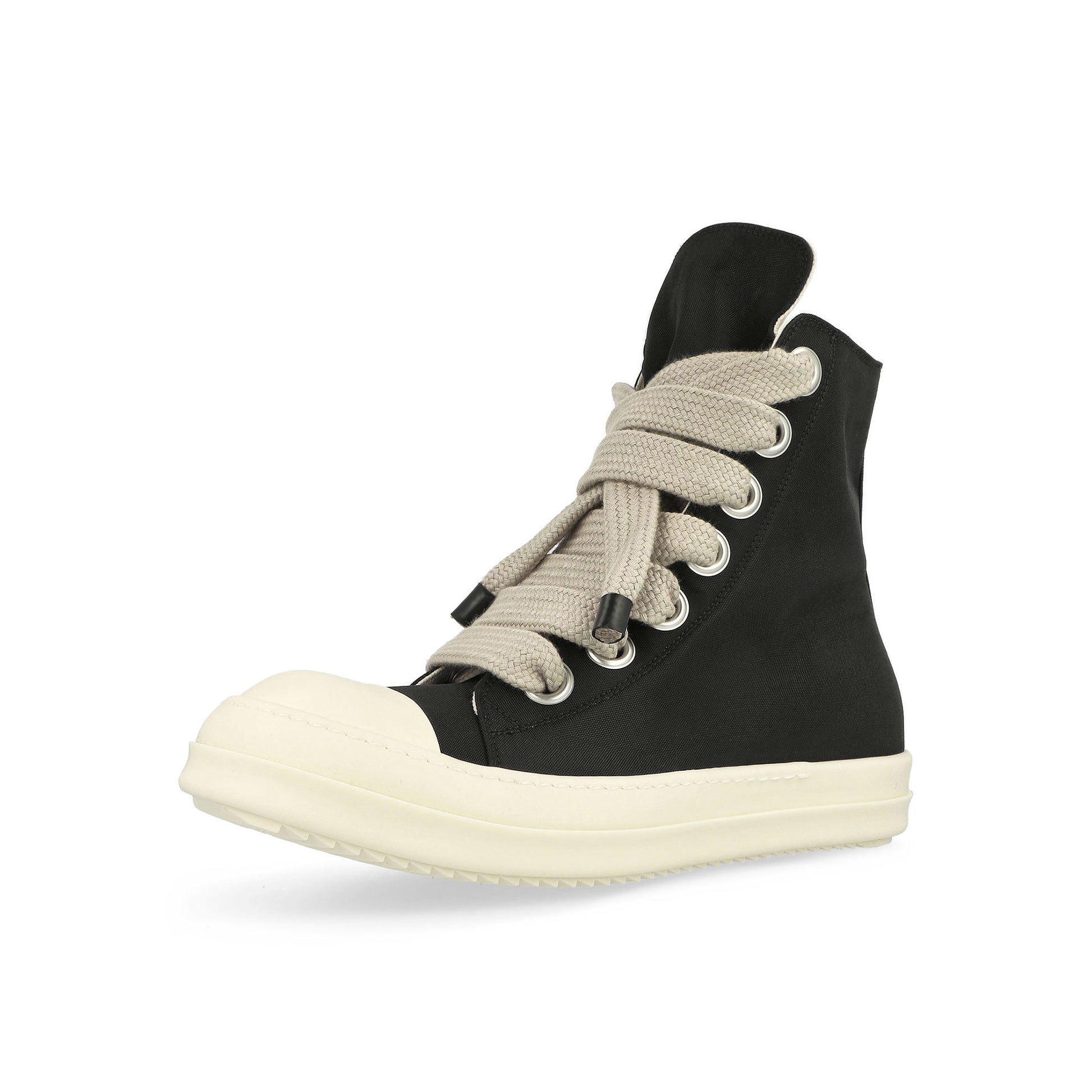 Rick Owens DRKSHDW Jumbolace Sneaks Black / Milk / Milk Sneaker DS01F4818 DOW2 911 Detail View 4 | GATE