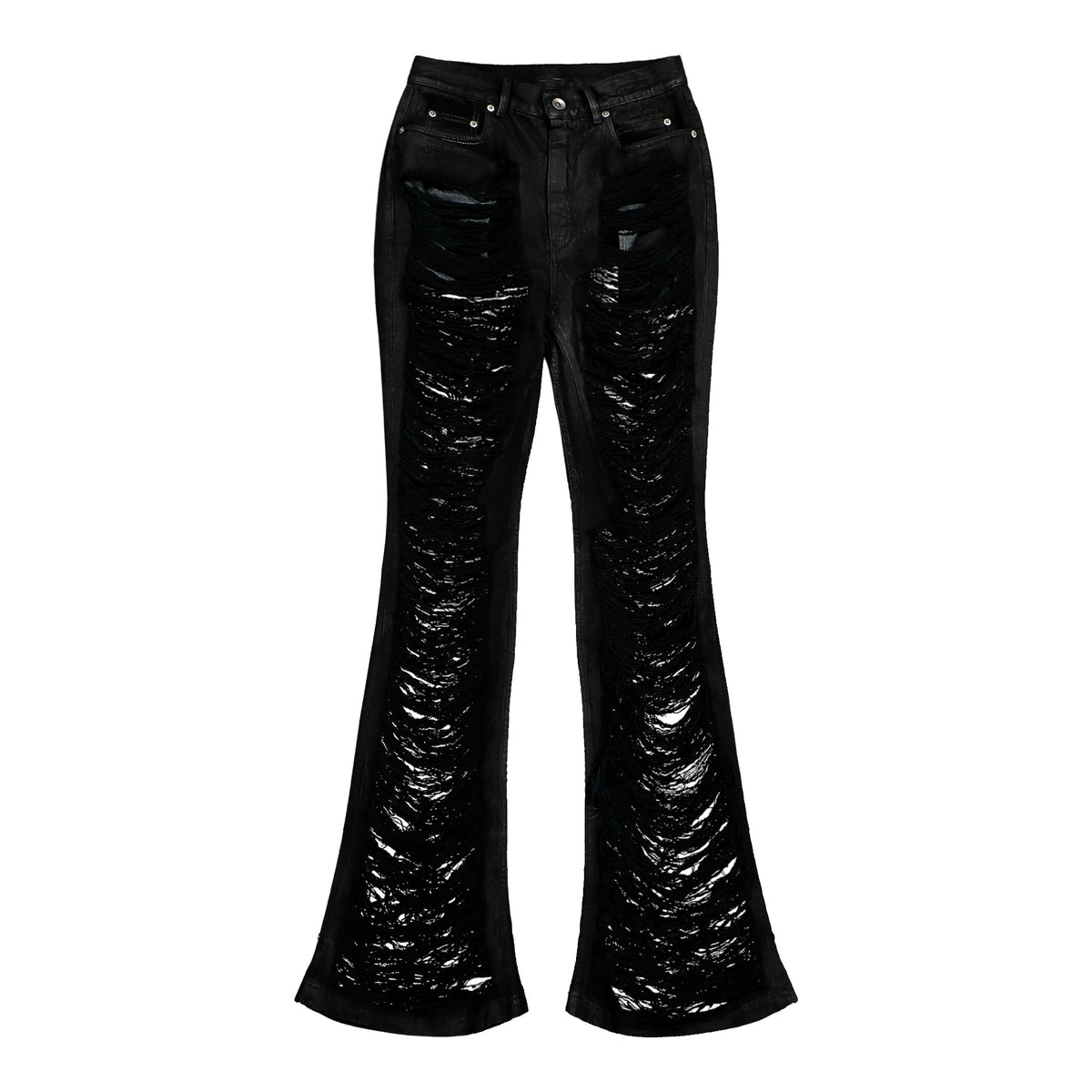Rick Owens DRKSHDW Bolan Bootcut Black Denim DS02F6311 BBSH 09 Detail View 1 | GATE