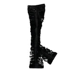 Rick Owens DRKSHDW Bolan Bootcut Black Denim DS02F6311 BBSH 09 Detail View 3 | GATE