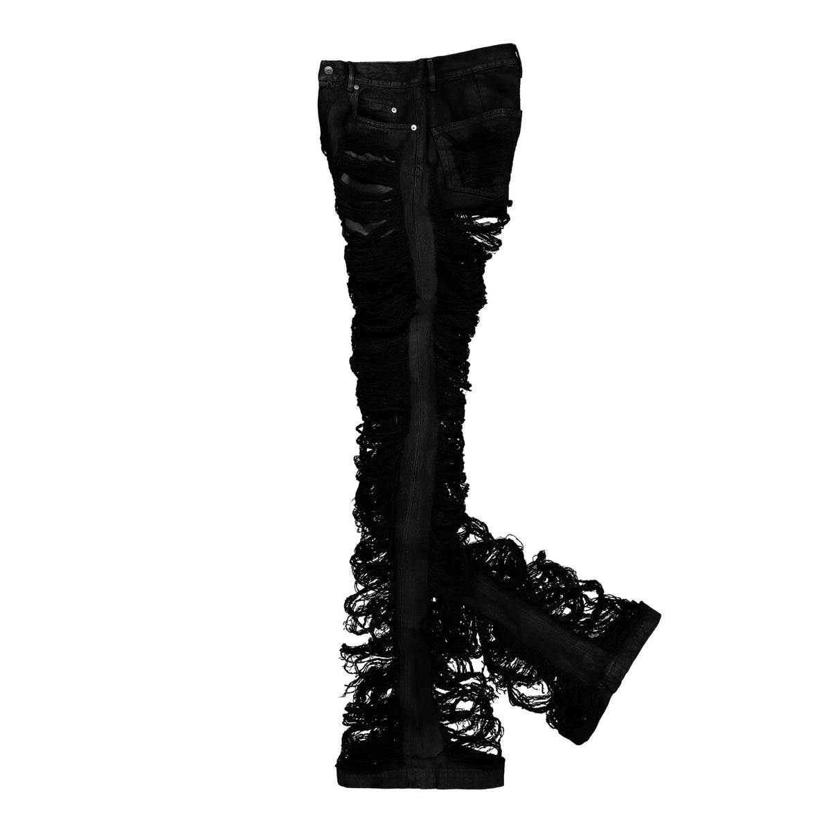 Rick Owens DRKSHDW Bolan Bootcut Black Denim DS02F6311 BBSH 09 Detail View 3 | GATE