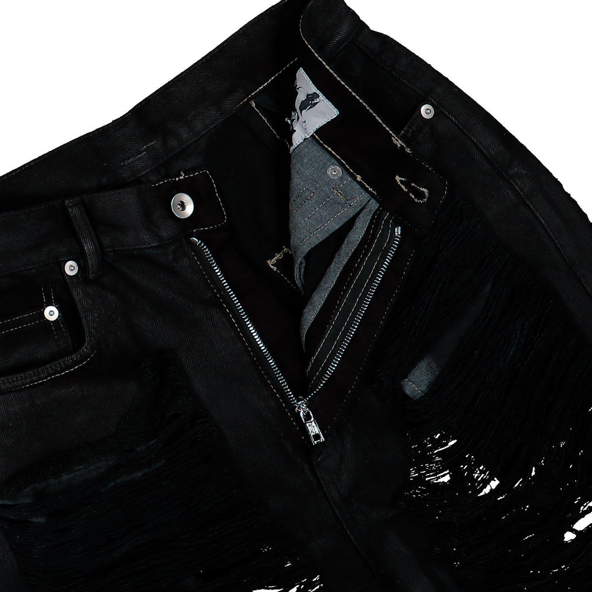 Rick Owens DRKSHDW Bolan Bootcut Black Denim DS02F6311 BBSH 09 Detail View 4 | GATE